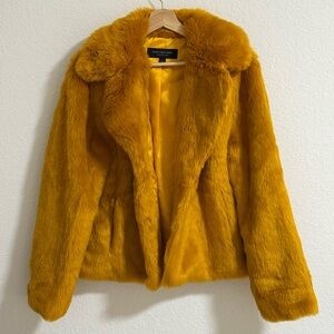 Marc New York Gold Tone Faux Fur Jacket